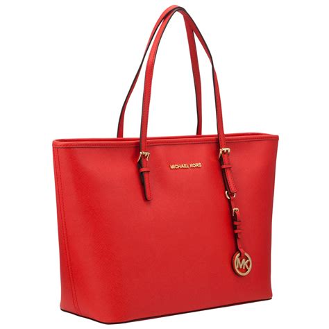michael kors jet set purse red